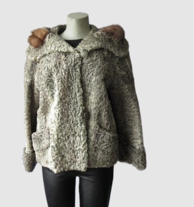 Persian Lamb Mink Fur Coat Jacket MINT+ Sz 12/14