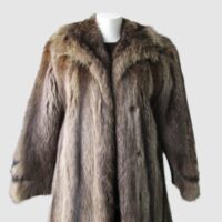Raccoon Fur Coat Jacket Women with Design MINT Sz 8