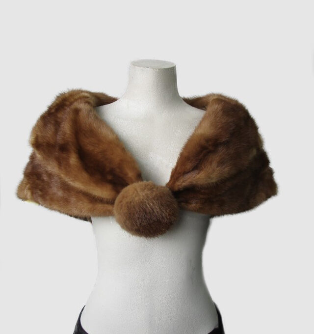 Mink Fur Cape Shawl Stole Wrap Cape MINT Wedding