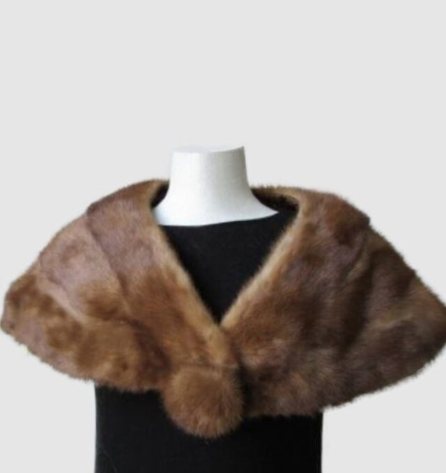 Mink Fur Cape Shawl Stole Wrap Cape MINT Wedding