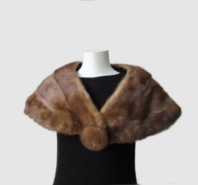 Mink Fur Cape Shawl Stole Wrap Cape MINT Wedding
