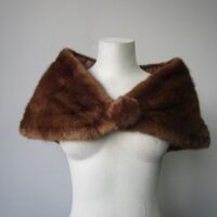 Muskrat Fur Stole Wrap Cape MINT