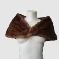 Muskrat Fur Stole Wrap Cape MINT