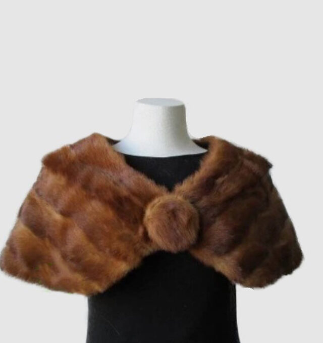 Mink Fur Cape Shawl Stole Wrap Cape MINT Wedding