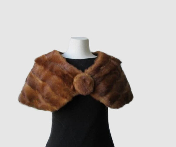 Mink Fur Cape Shawl Stole Wrap Cape MINT Wedding