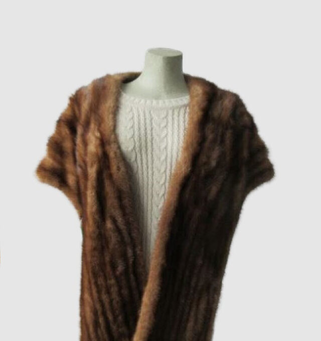 Mink Fur Shawl Stole Wrap Cape Wedding MINT