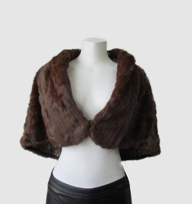 Squirrel Fur Stole Wrap Cape Wedding SUPERB Sz M