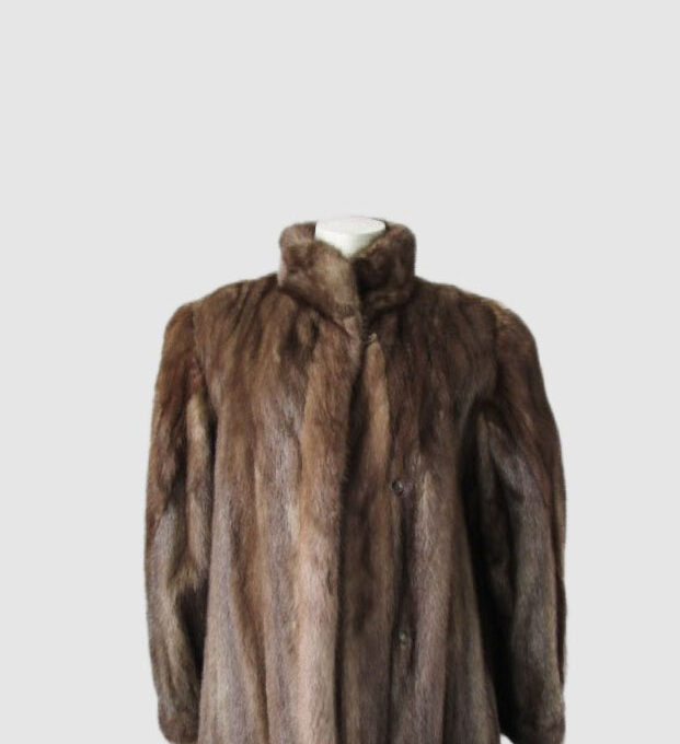 Mink Fur Coat Jacket Sz 10 MINT+ Natural Blue Iris