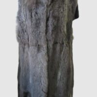 Opossum Fur Lining Vest SUPERB Sz 8 Green Gray