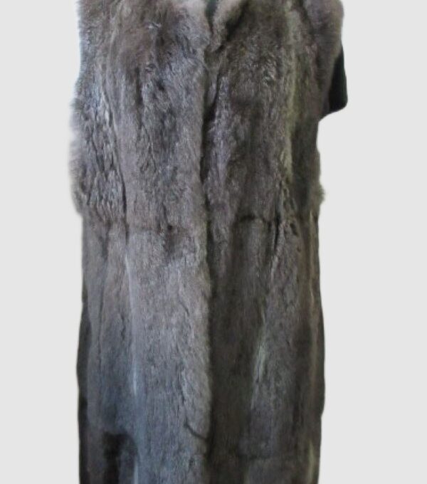 Opossum Fur Lining Vest SUPERB Sz 8 Green Gray