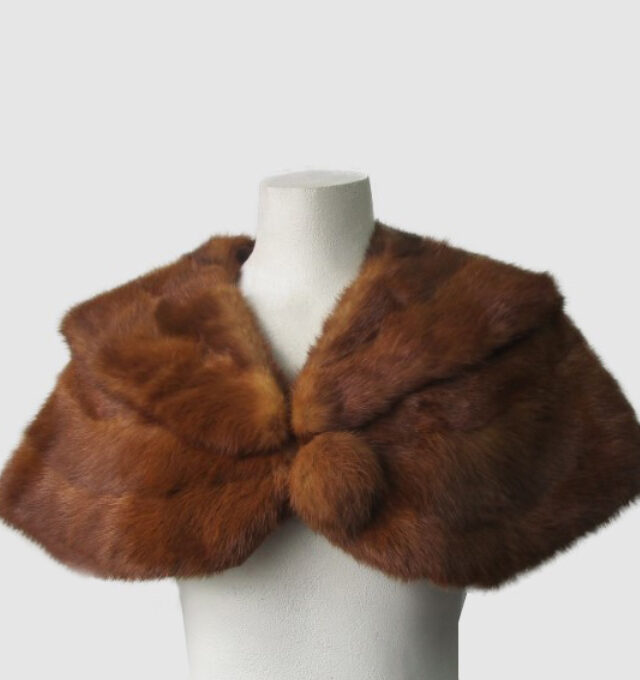 Mink Fur Cape Shawl Stole Wrap Cape Mint WEDDING