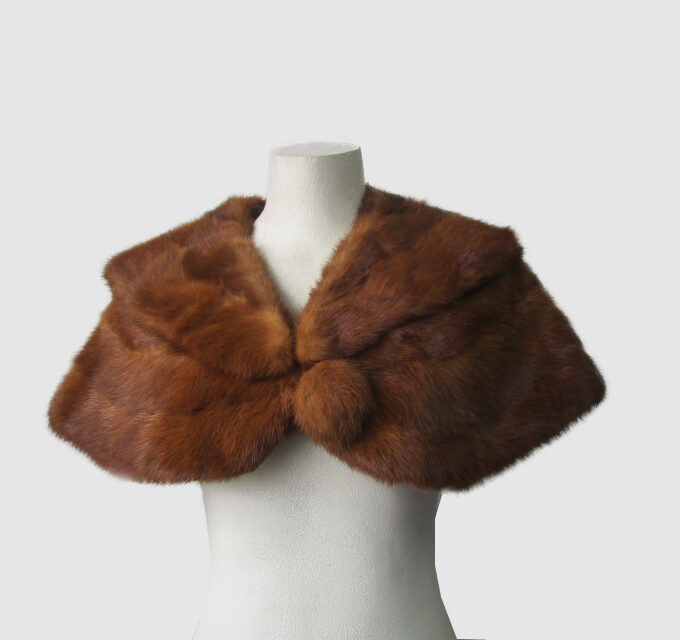 Mink Fur Cape Shawl Stole Wrap Cape Mint WEDDING