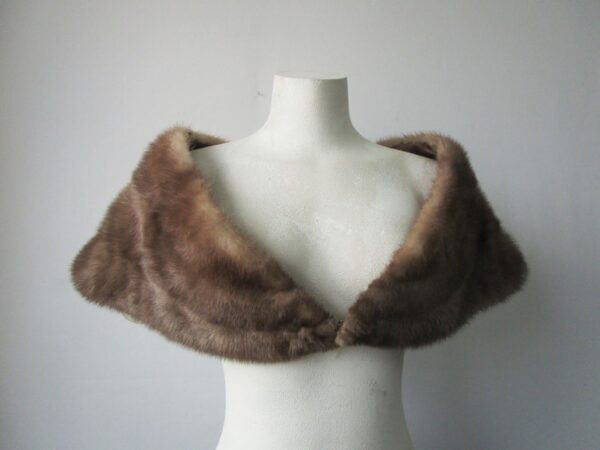 Mink Fur Collar Shawl Stole Wrap Cape MINT Sable WEDDING - Image 3