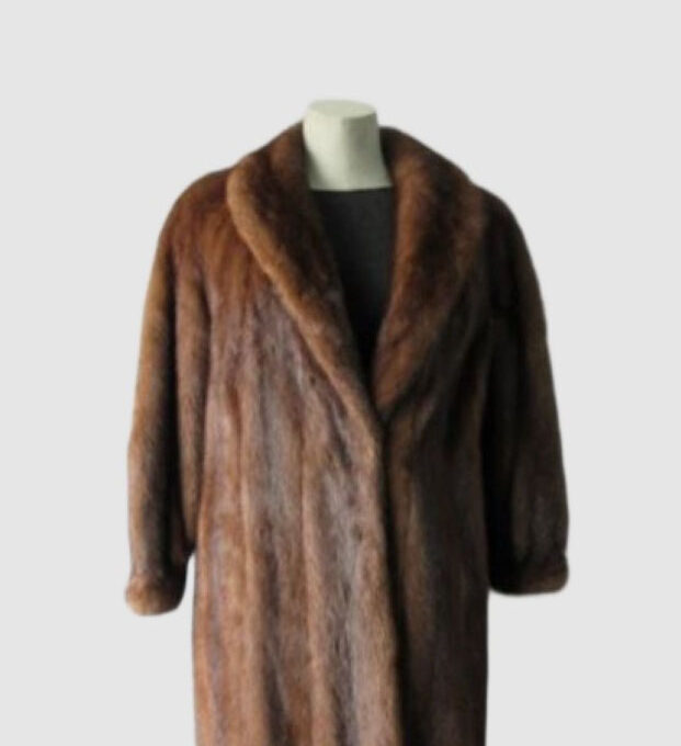 Mink Fur Coat Jacket MINT Sz 8 Natural Dark Pastel