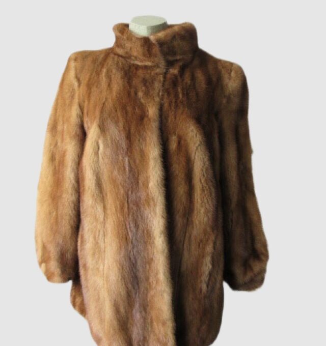Mink Fur Coat Jacket Sz 10/12 M Natural Pastel