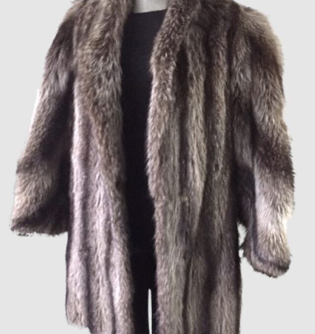 Raccoon Fur Coat Jacket MINT+ Sz 10