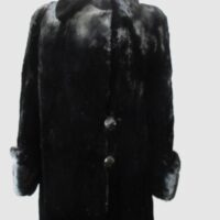 Muskrat Fur Coat Jacket  MINT Sz 8 Black Women's