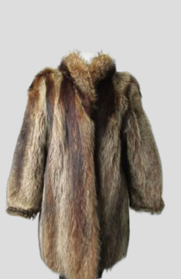 Raccoon Fur Coat Jacket Very Good+ Sz 10/12