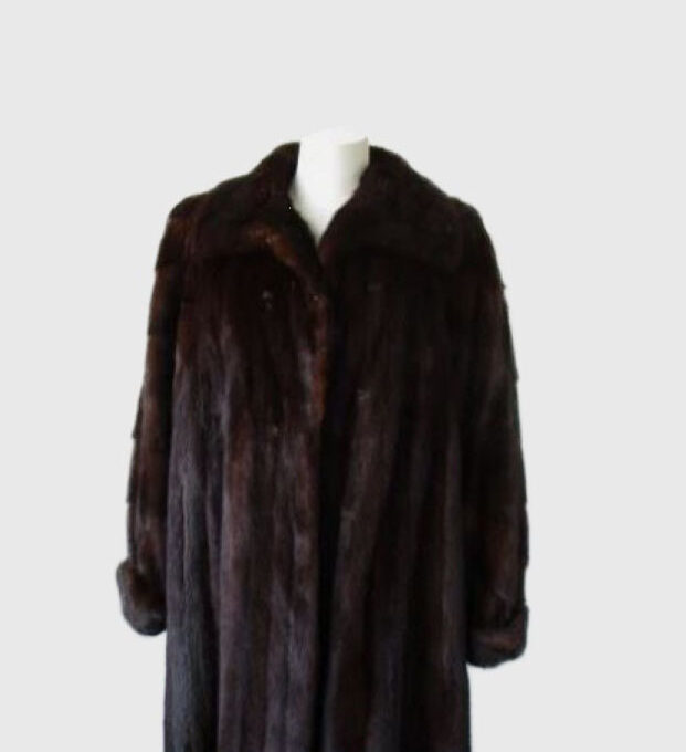 Mink Fur Coat Jacket Stroller MINT+ Sz 12 Natural Dark Pastel