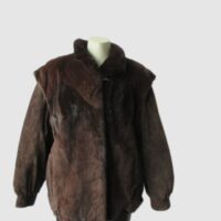Sheared Mink Fur Coat Jacket Vest Detachable Suede Sleeves MINT Sz 8