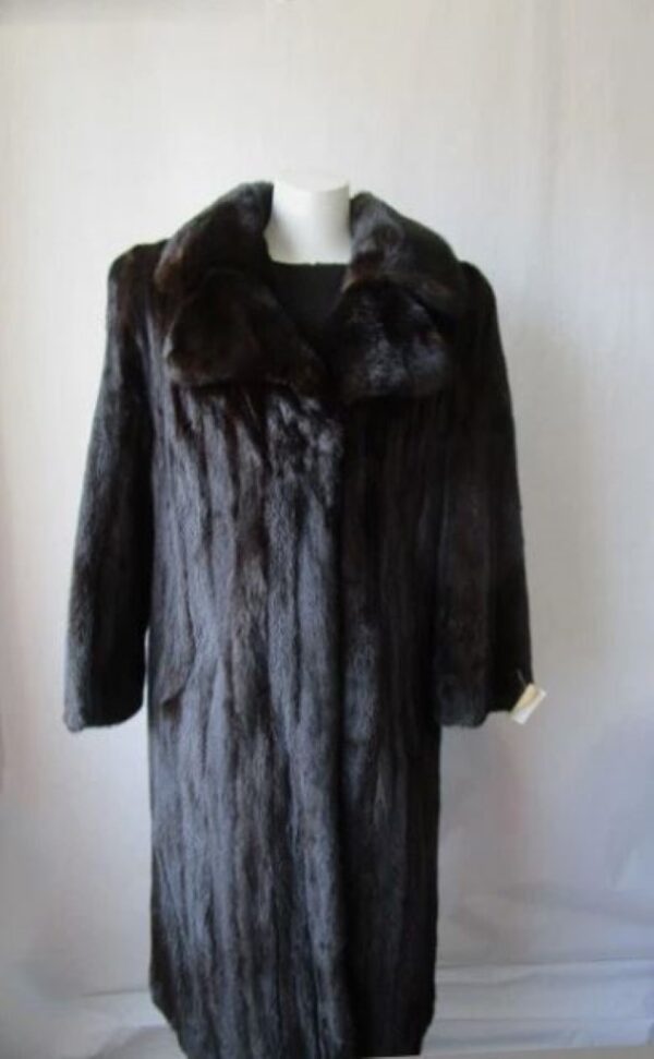 Mink Fur Coat Jacket MINT Sz 10 Natural Dark Ranch FEMALE - Image 2