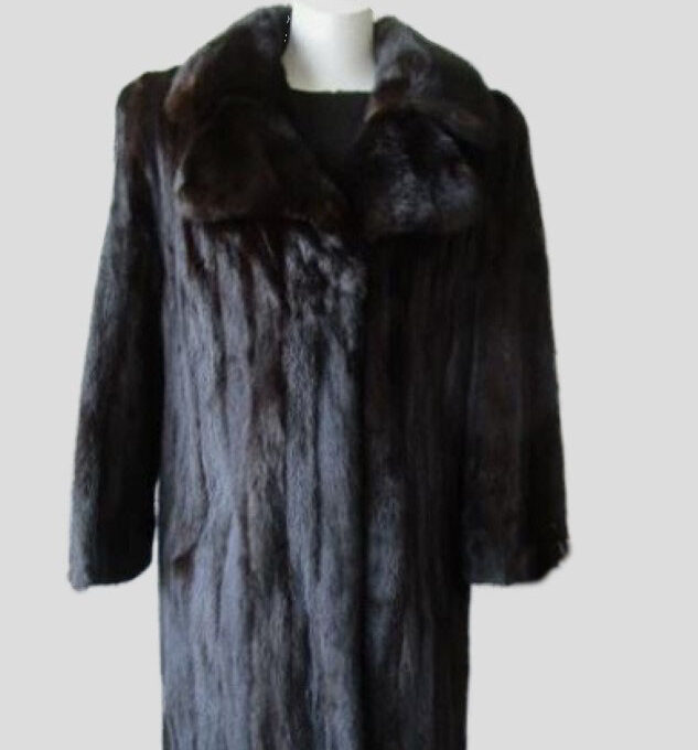 Mink Fur Coat Jacket MINT Sz 10 Natural Dark Ranch FEMALE