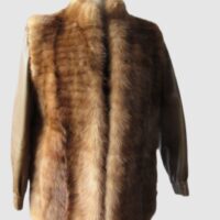 Mink Fur Jacket with Leather Coat MINT+  Sz 8