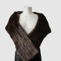 Muskrat Fur Stole Wrap Cape Wedding Mint+
