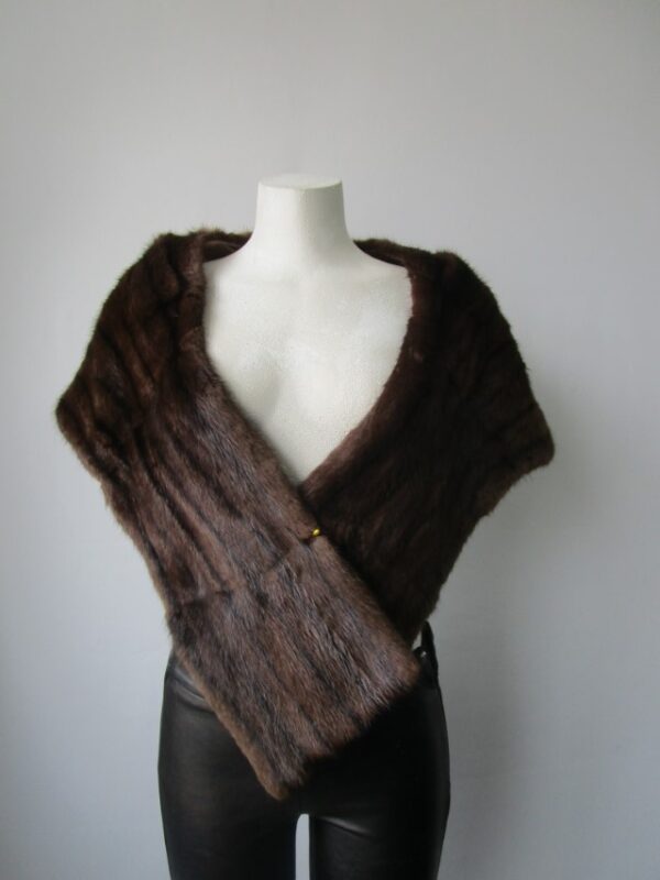 Muskrat Fur Stole Wrap Cape Wedding Mint+