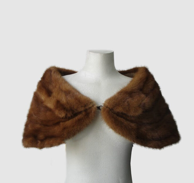 Mink Fur Collar Cape Stole Wrap Wedding MINT