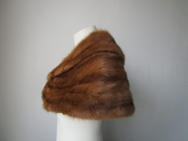 Mink Fur Collar Cape Stole Wrap Wedding MINT - Image 3