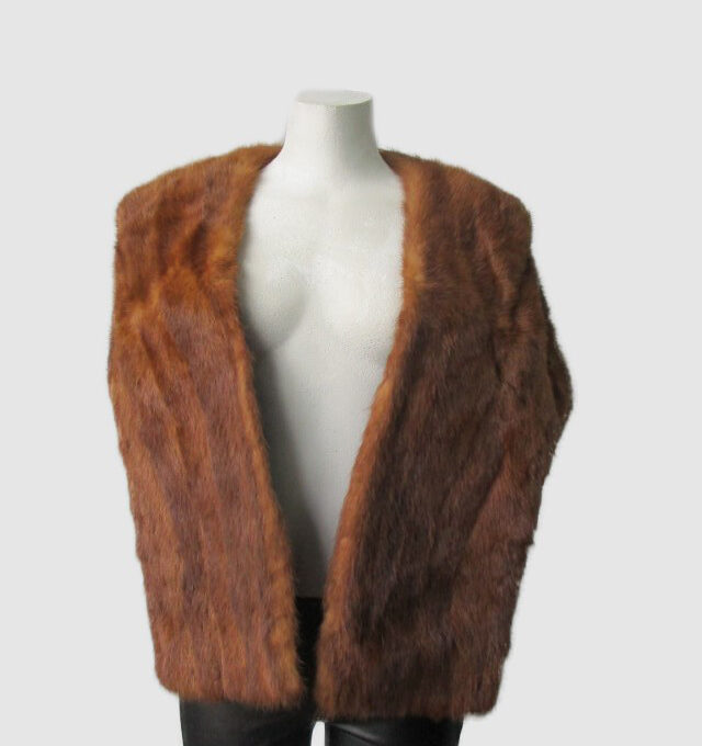 Mink Fur Shawl Stole Wrap Cape Mint Chinese Mink