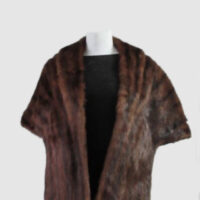 Muskrat Fur Stole Wrap Cape MINT