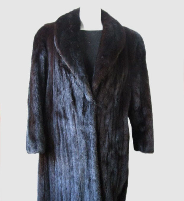 Mink Fur Coat Jacket Sz 10 Natural Dark Ranch FEMALE