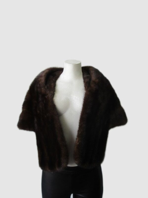 Mink Fur Stole Wrap Cape Wedding MINT+ Natural Dark Ranch