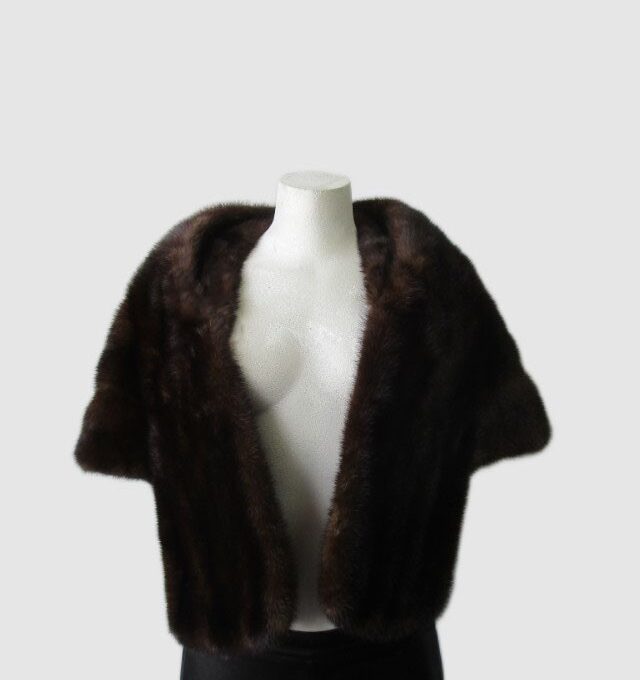 Mink Fur Stole Wrap Cape Wedding MINT+ Natural Dark Ranch