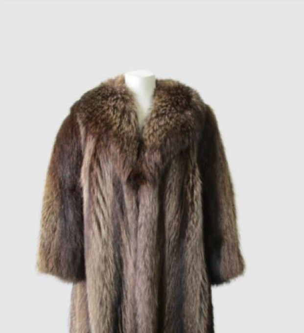 Raccoon Fur Coat Jacket MINT Sz 8