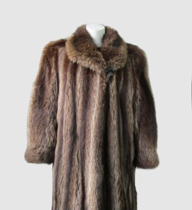 Raccoon Fur Coat Jacket Women MINT Sz 8