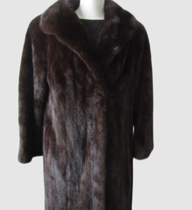 Mink Fur Coat Jacket MINT+ Sz 10 Natural Dark Ranch