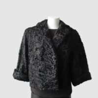 Persian Lamb Fur Coat Jacket MINT+ Sz M Black