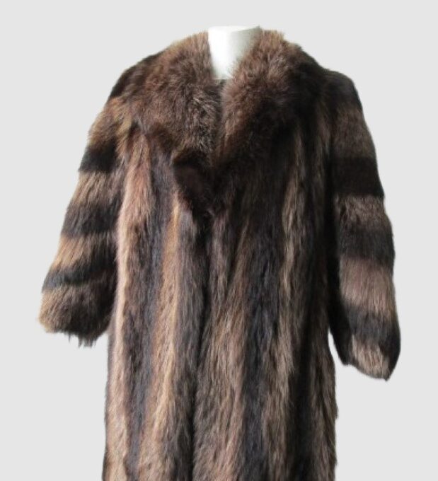 Raccoon Fur Coat Jacket MINT Sz 6