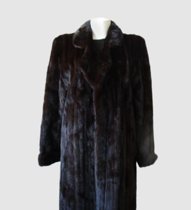 Mink Fur Coat Jacket MINT Sz 8 Natural Dark Ranch FEMALE