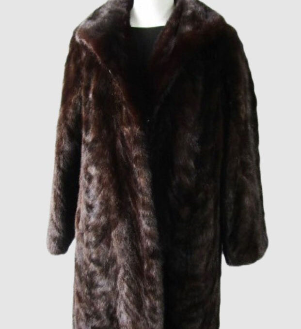 Mink Fur Coat Jacket MINT+ Sz 12 Natural Dark Ranch