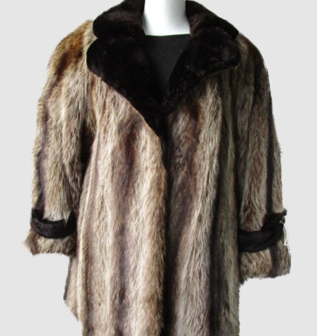Raccoon with Sheared Beaver Fur Coat Jacket Women's Sz 10 MINT+