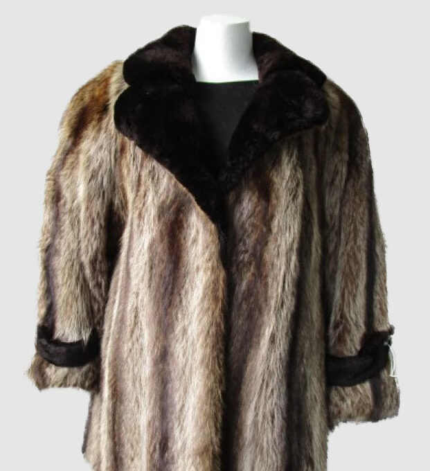 Raccoon with Sheared Beaver Fur Coat Jacket Women's Sz 10 MINT+