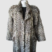 Rabbit Fur Coat Jacket MINT+ Sz 8 Spotted