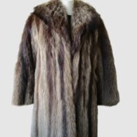 Raccoon Fur Coat Jacket Women MINT+ Sz 8