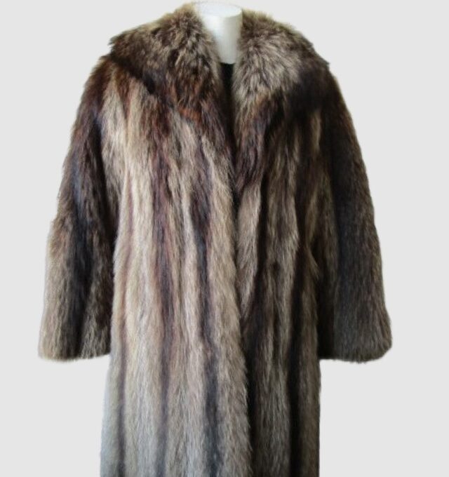 Raccoon Fur Coat Jacket Women MINT+ Sz 8