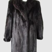 Mink Fur Coat Jacket SUPERB Sz 8 Natural Black