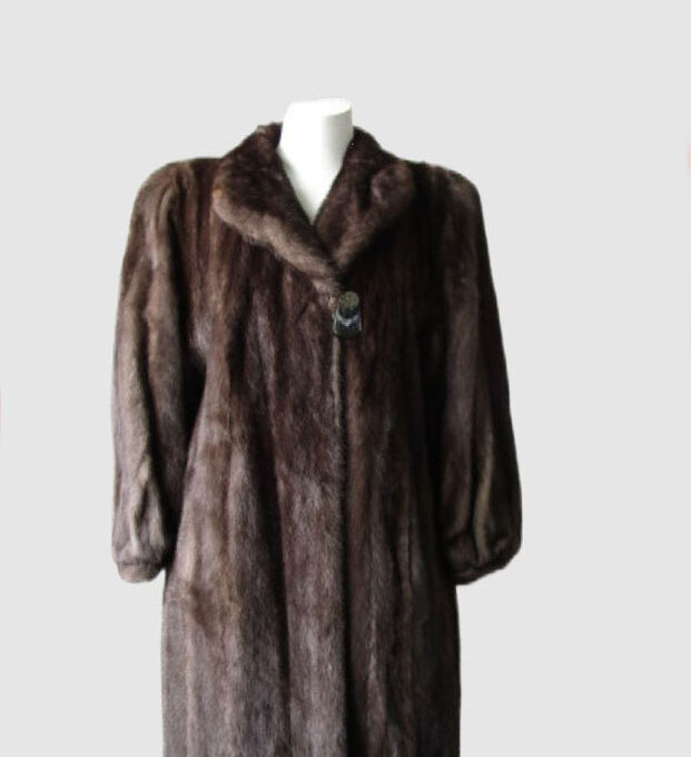 Mink Fur Coat Jacket Superb Sz 8 Natural Blue Iris